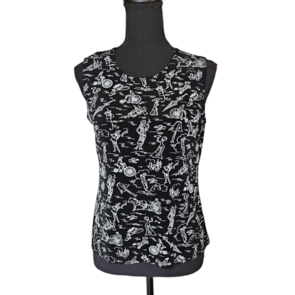 Ronni Nicole By Ouida Vintage Sleeveless Medium Petite Blouse Size PM